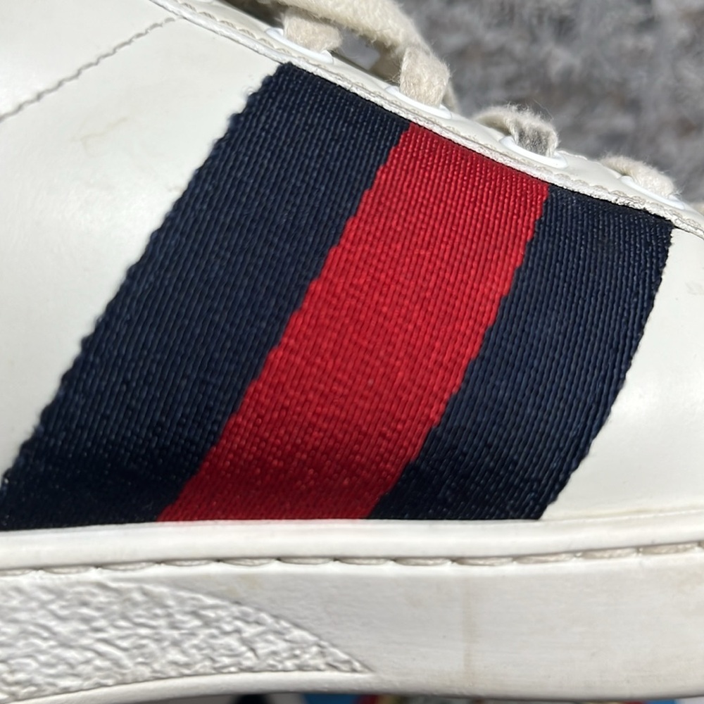Gucci Ace Leather 'White Blue' Sneaker - Picture 10 of 15